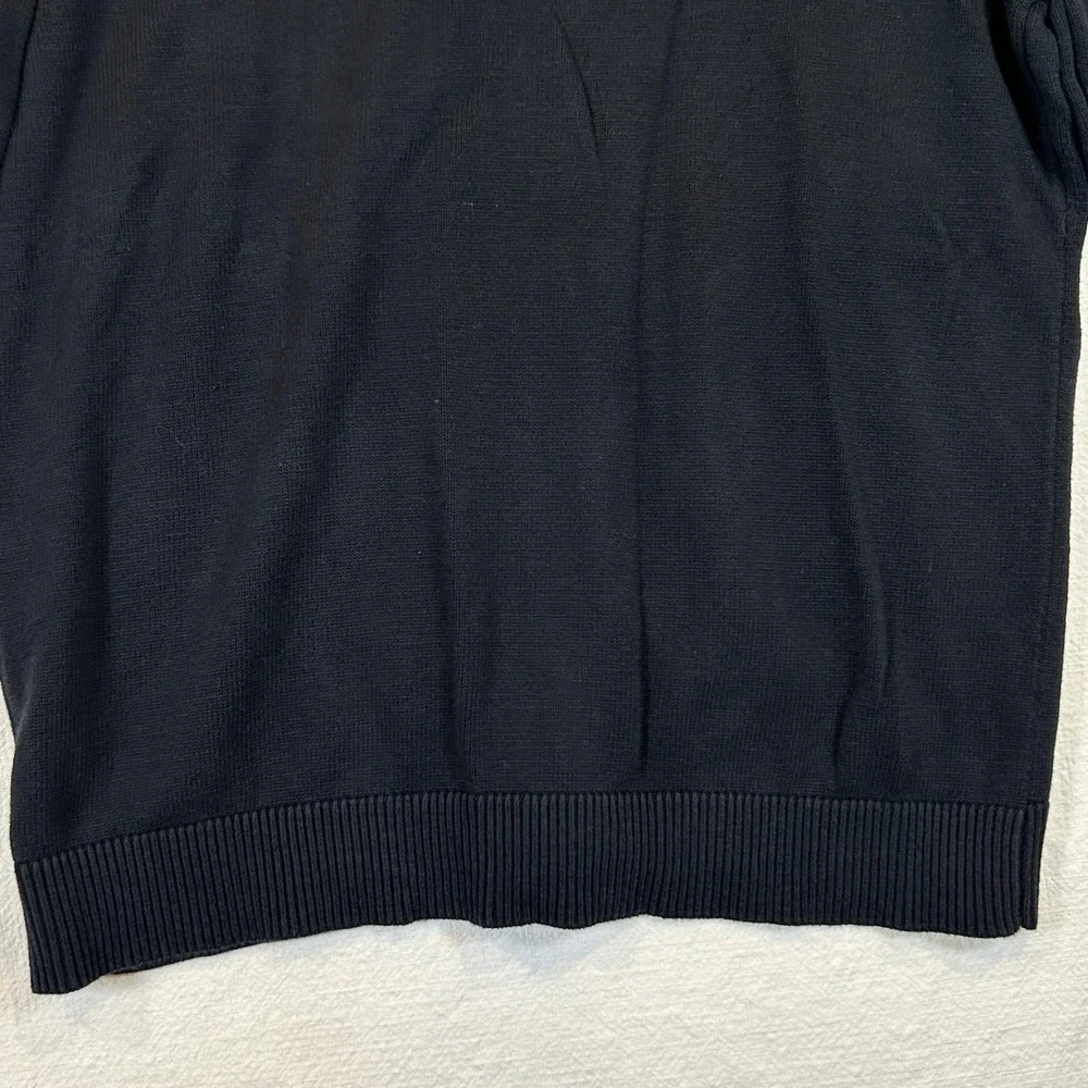 Tesla Motors Mens Black V-Neck Button Cardigan Sweater Logo Large TSL6403BK